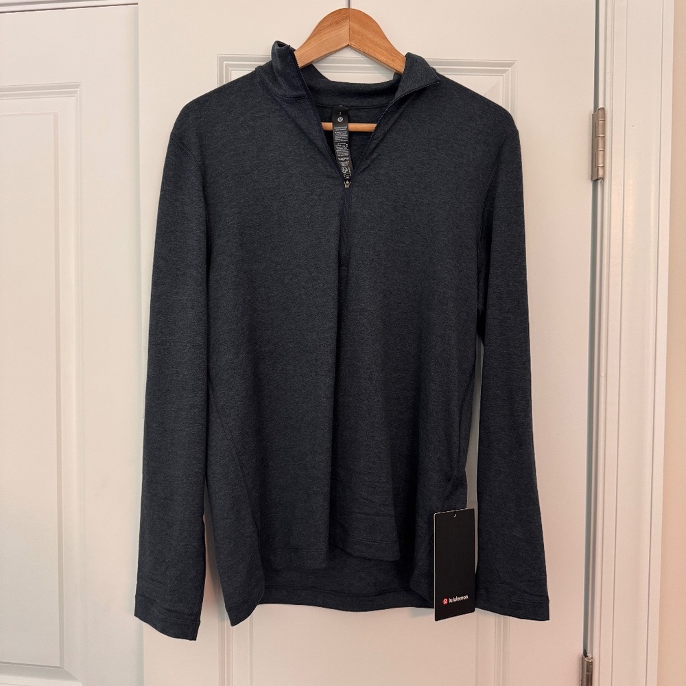 NWT Lululemon Soft Jersey Half Zip Heathered Navy Sweater New HCLN/HTTN
